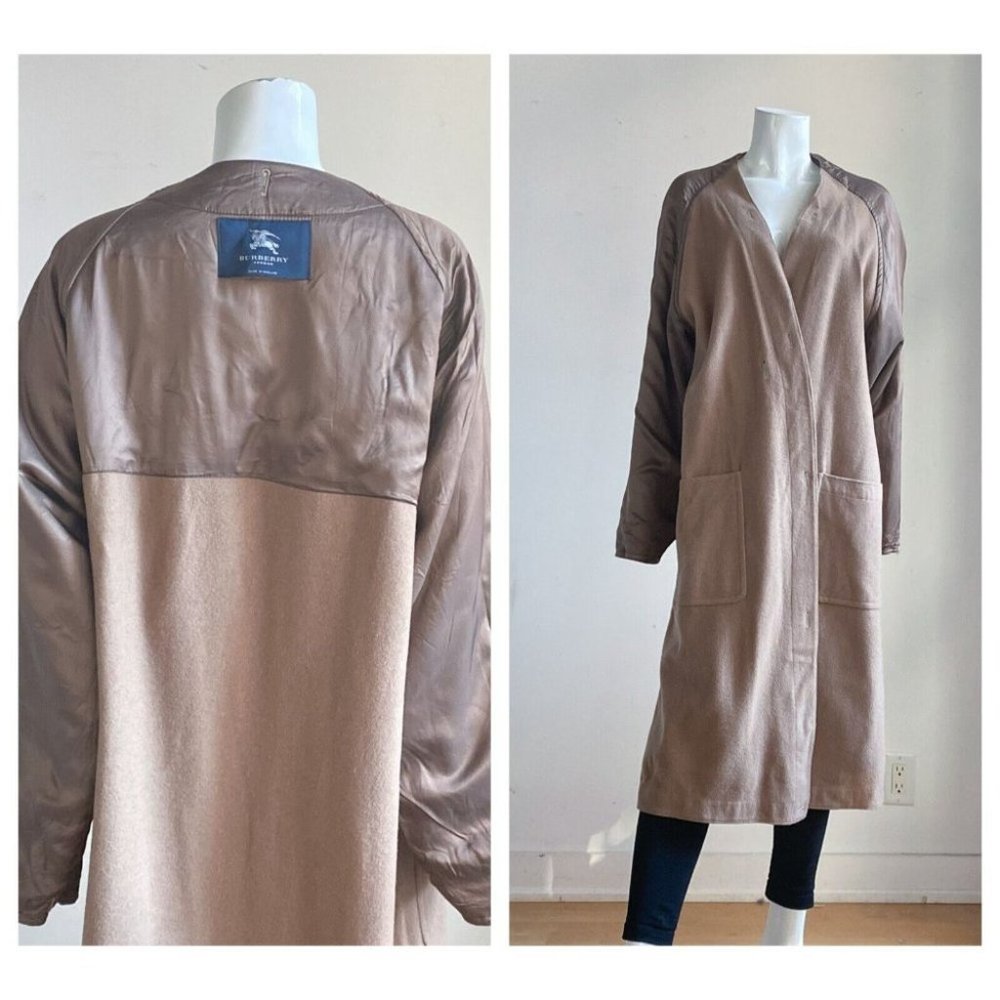Burberry TAn Beige Wool Camel Hair Blend Button In Coat Liner XL